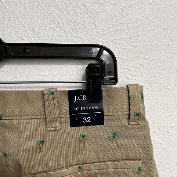 J. Crew Shorts Mens 32 Khaki Summer Re-Imagined Palm Trees Tan Chino 9" Inseam - Picture 6 of 9